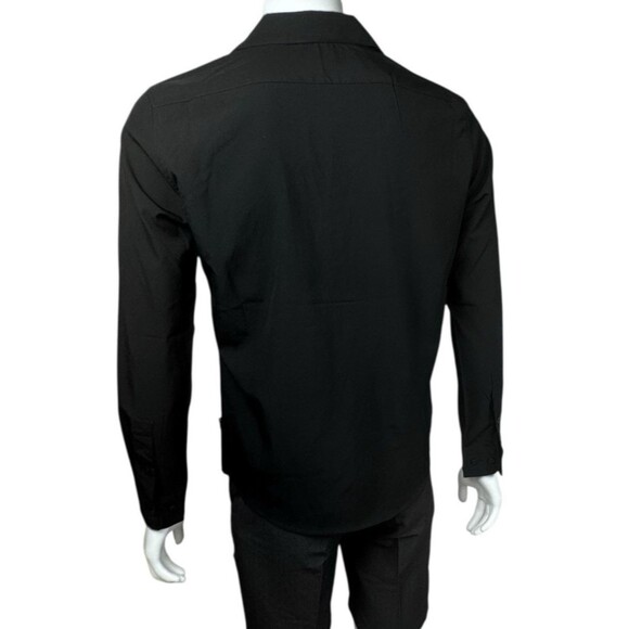 DKNY Button Up Long Sleeve Shirt Dressy Casual Office Size Small Black New - Picture 3 of 8